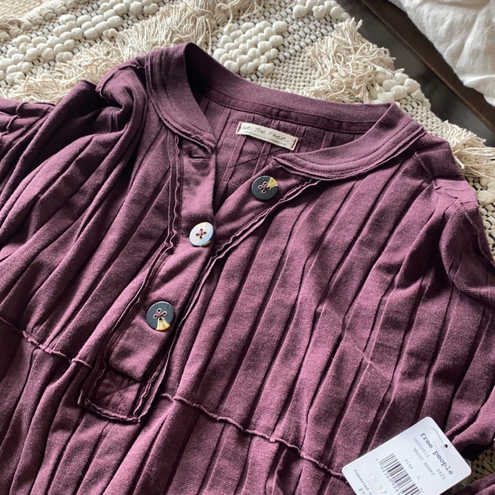 Free people long sleeved button up shirt